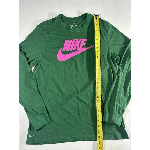 Nike Shirt Womens Adult Large Green Casual Spell Out Swoosh Pink Logo Athletic - Picture 2 of 6